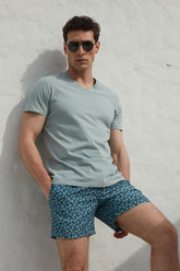 Basic T-Shirt V Yaka / Gri ve Yeşil